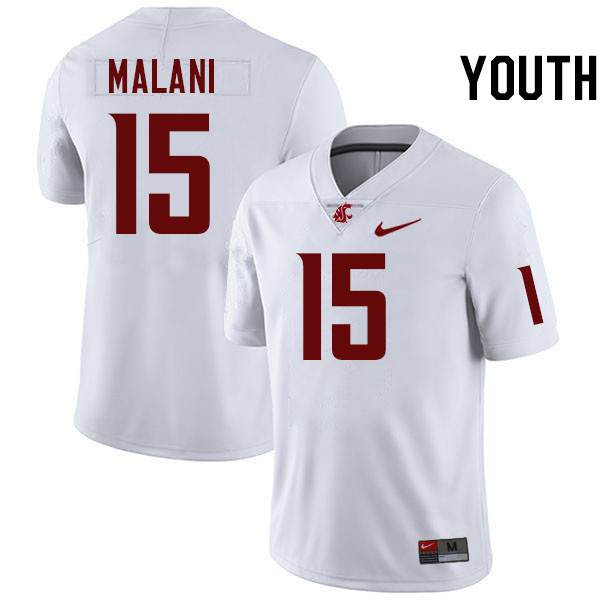 Youth #15 Nusi Malani Washington State Cougars College Football Jerseys Stitched-White